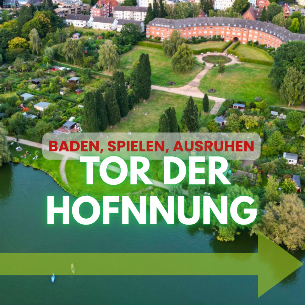 Wegweiser mit Link zu allen Informationen und den schönsten Bildern des Tor der Hoffnung und dem zugehörigen Park.