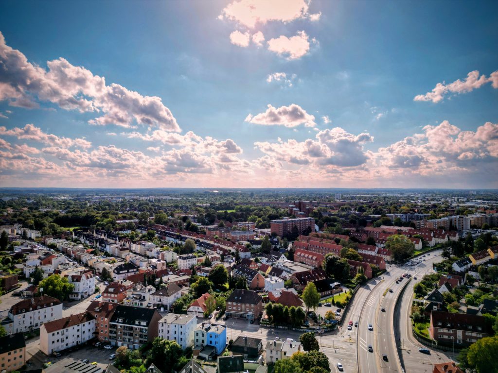Luftaufnahme des Stadteils St. Jürgen in Lübeck